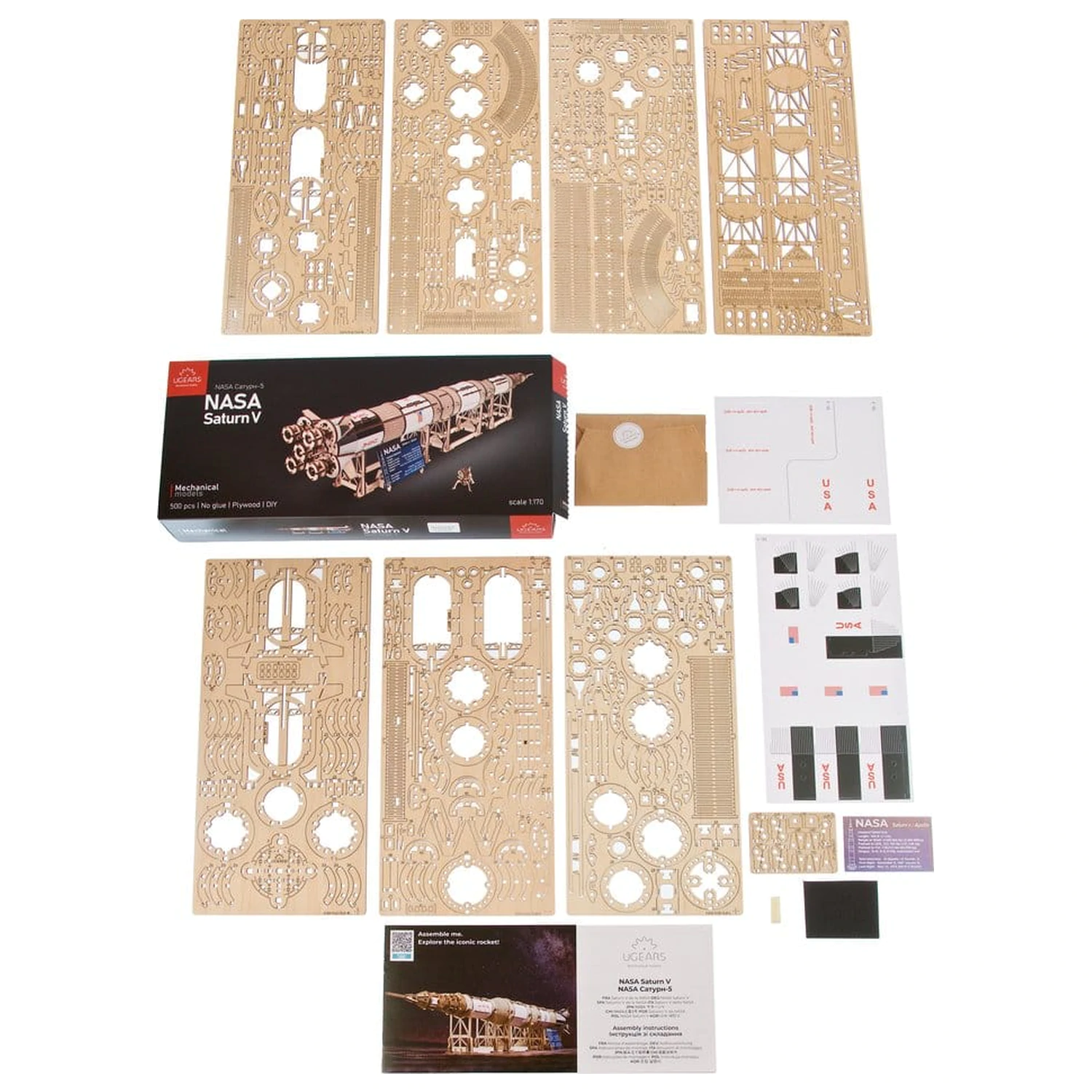 NASA 3D Drevené puzzle Saturn V produktová fotografia
