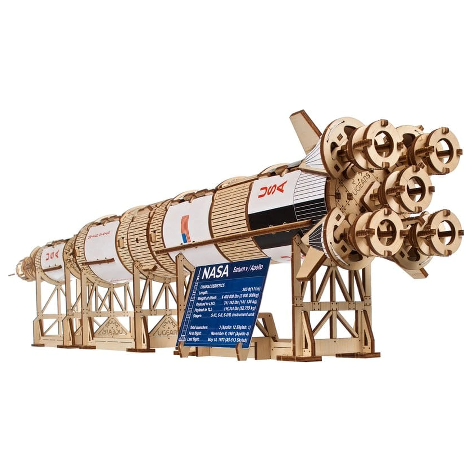NASA 3D Drevené puzzle Saturn V produktová fotografia