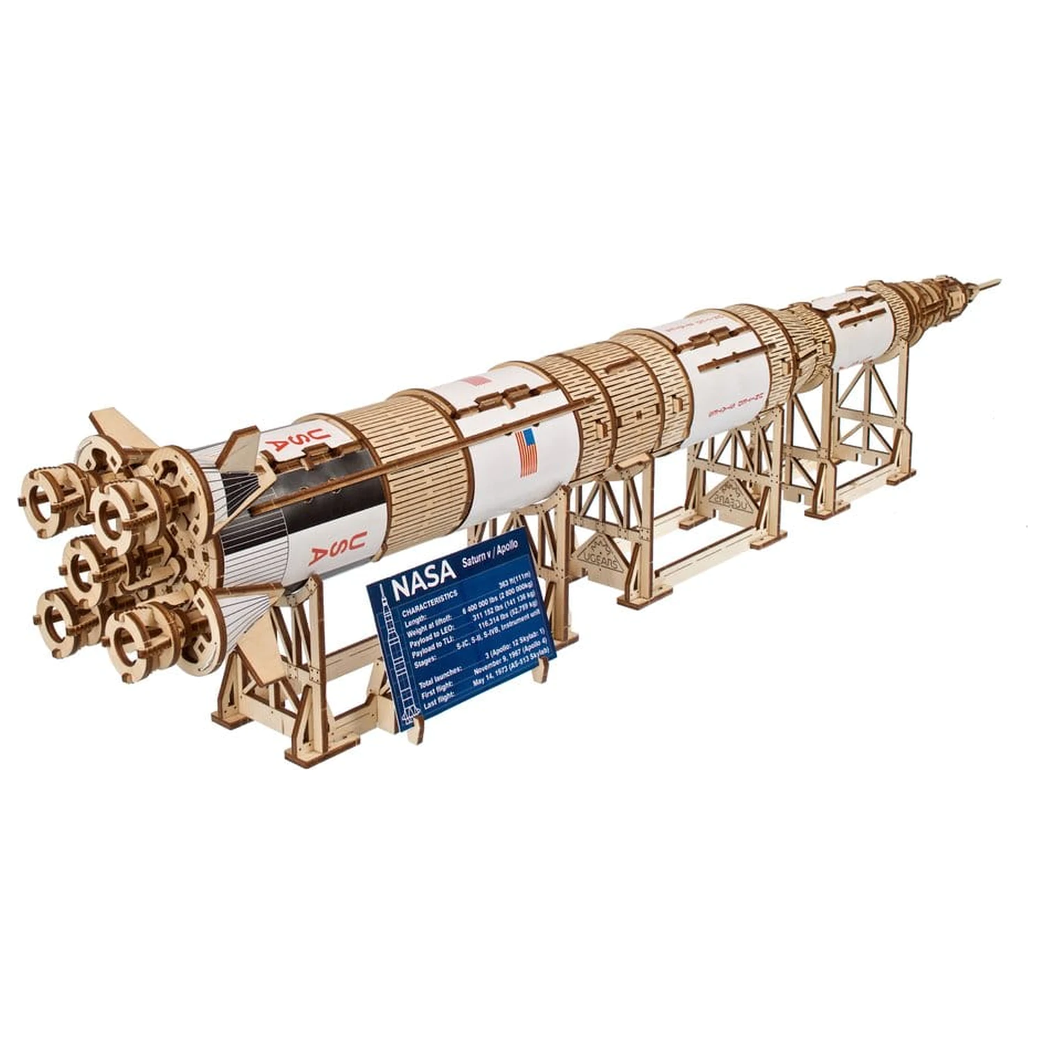 NASA 3D Drevené puzzle Saturn V produktová fotografia