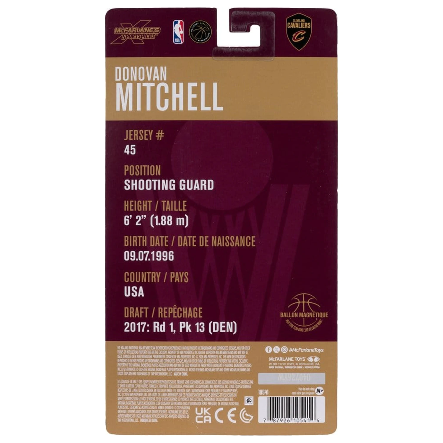 NBA SportsPicks akčná figúrka Donovan Mitchell (Cleveland Cavaliers) 15 cm produktová fotografia