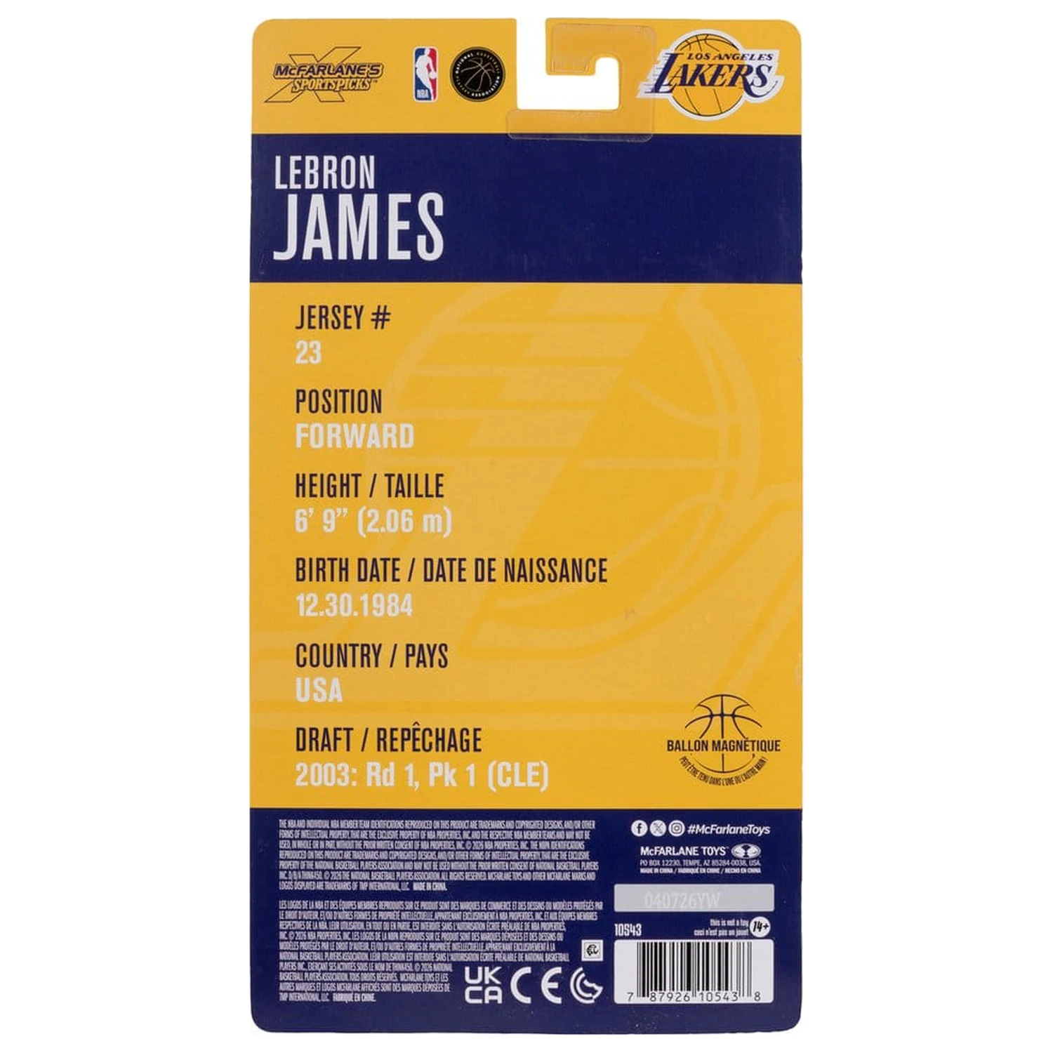 NBA SportsPicks akčná figúrka Lebron James (Los Angeles Lakers) 16 cm produktová fotografia