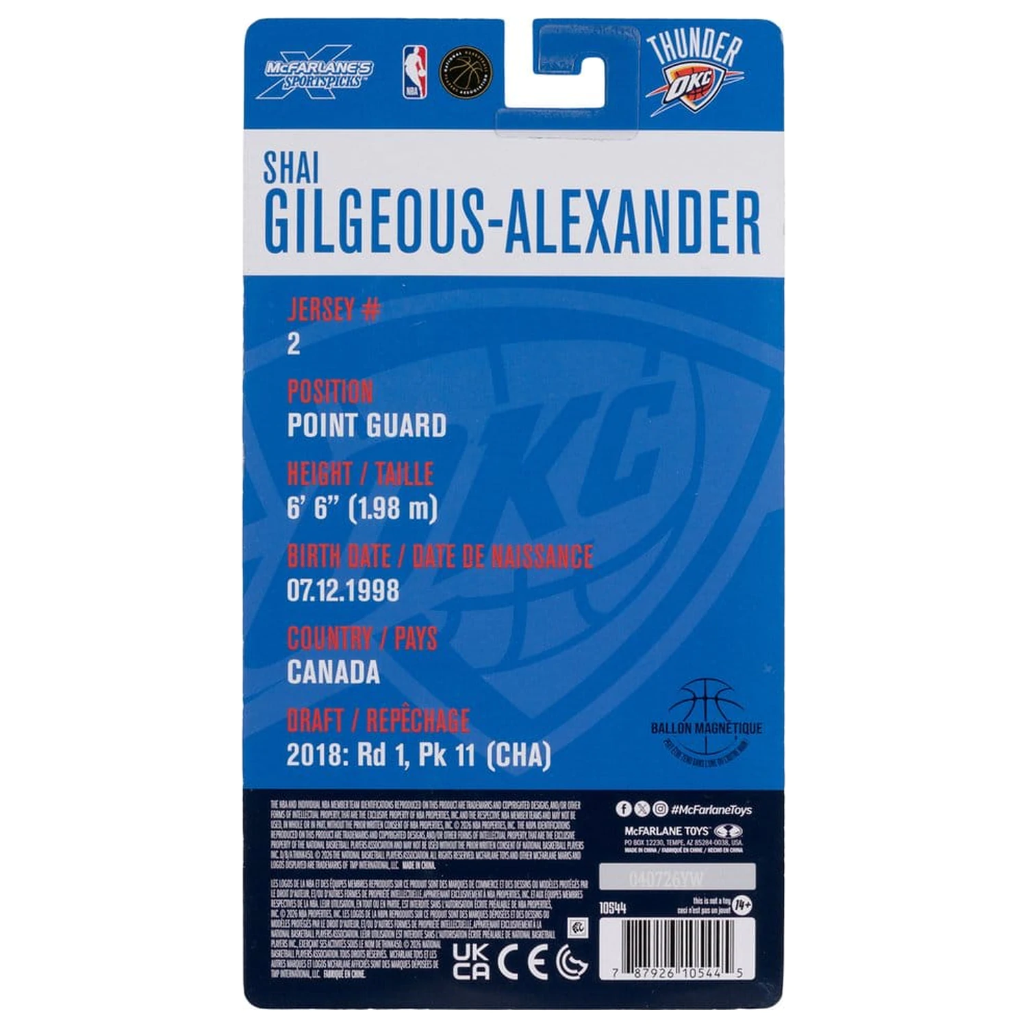 NBA SportsPicks akčná figúrka Shai Gilgeous-Alexander (Oklahoma City Thunder) 16 cm produktová fotografia