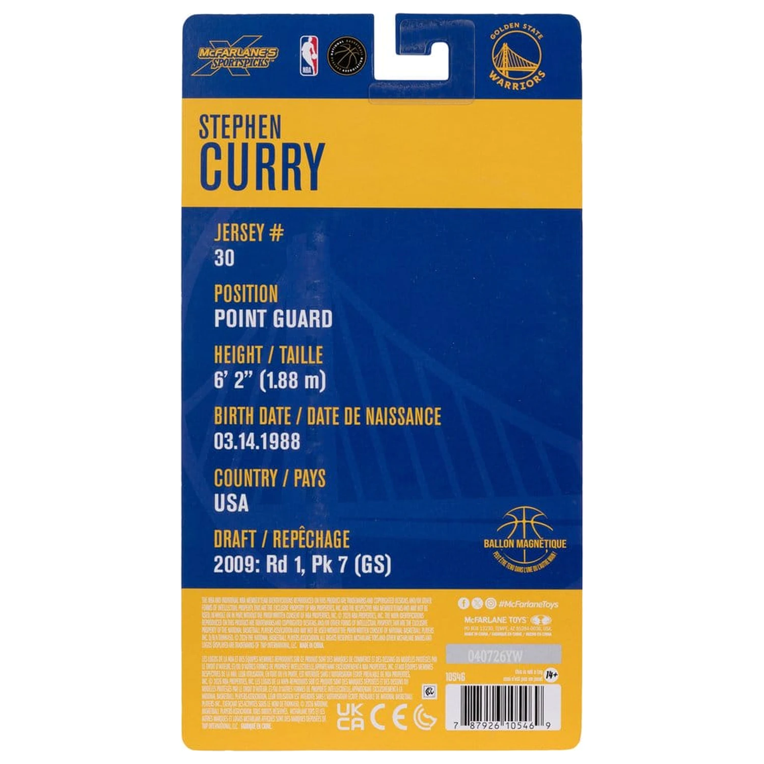 NBA SportsPicks akčná figúrka Stephen Curry (Golden State Warriors) 15 cm produktová fotografia