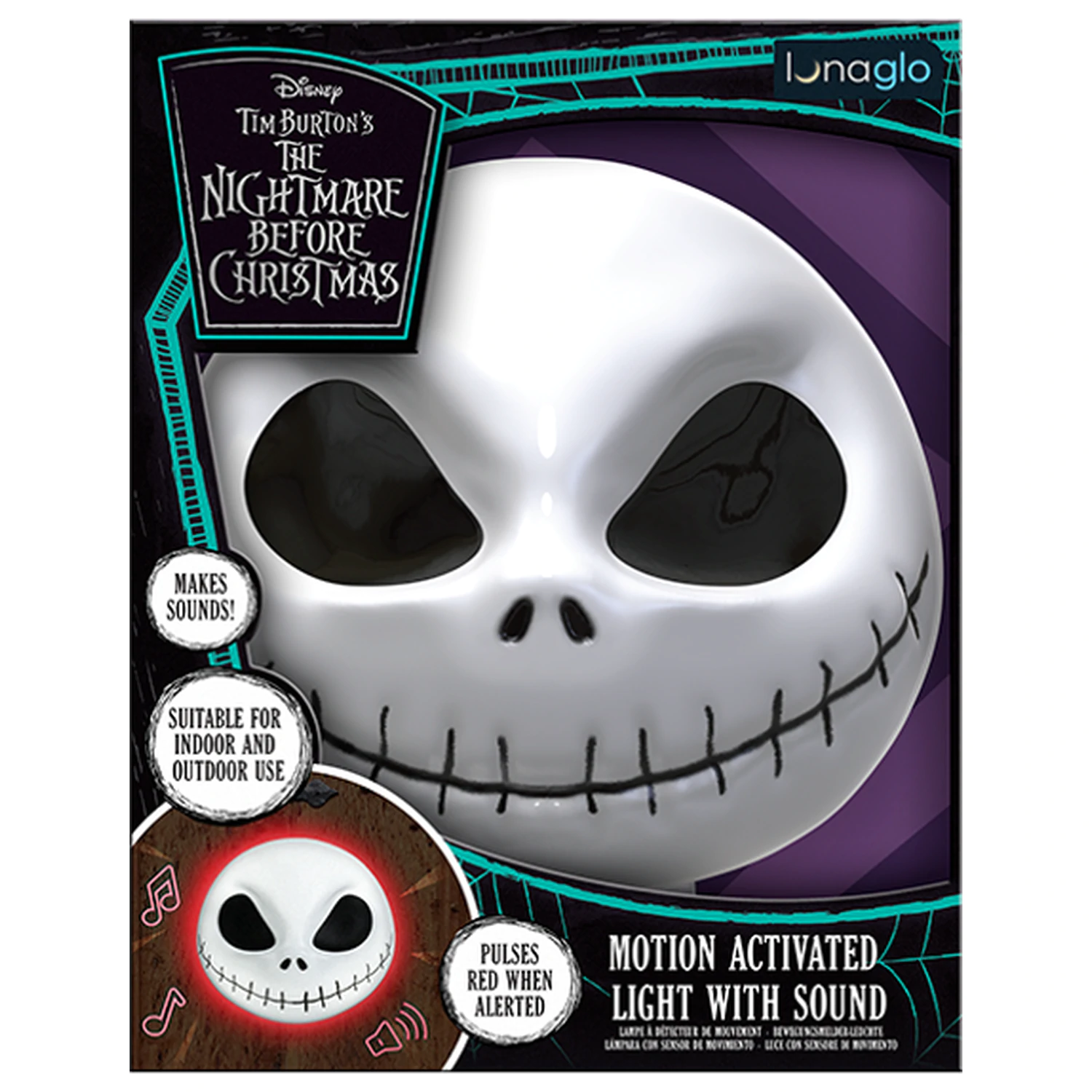 Maska NBX Jack Skellington so svetelným senzorom pohybu produktová fotografia