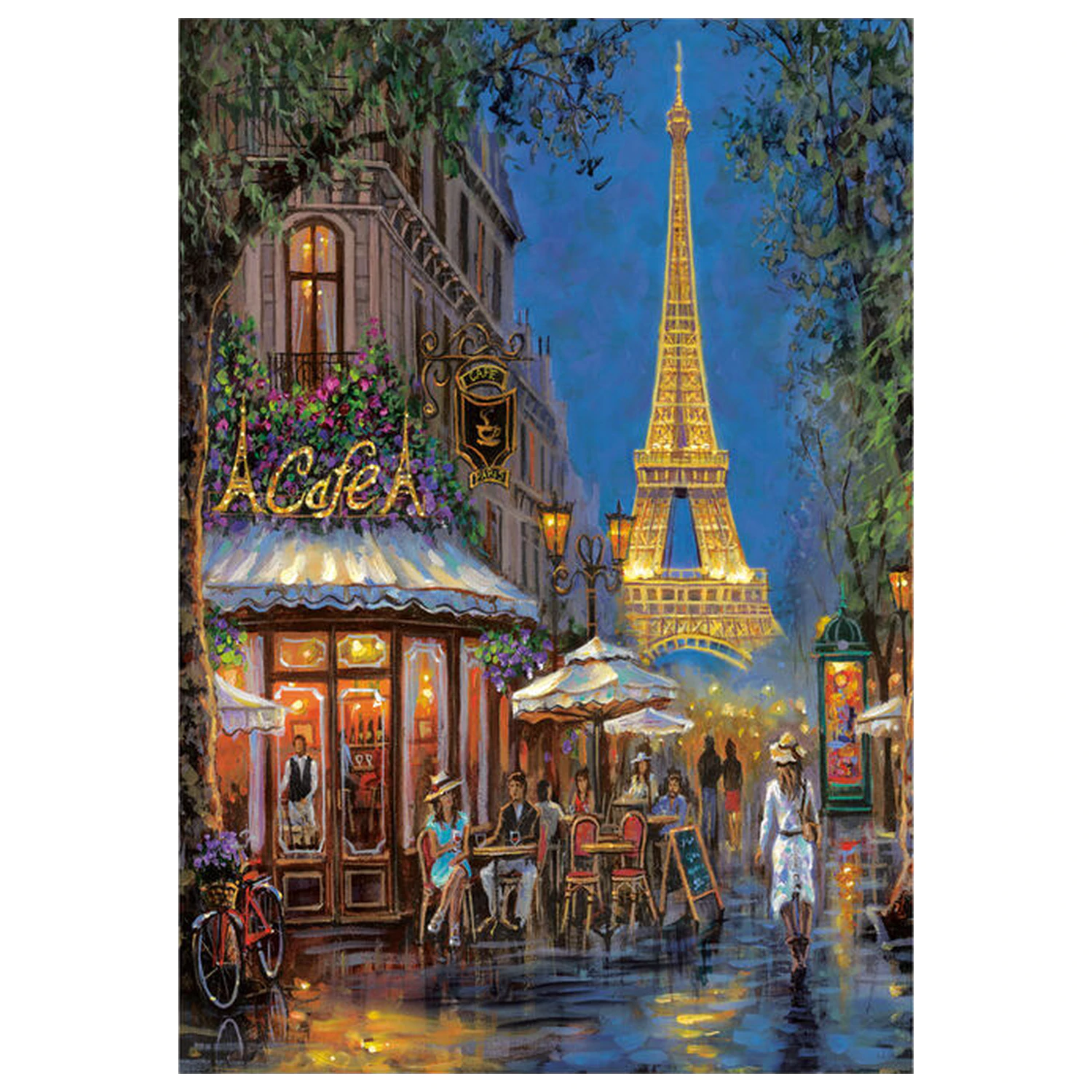 Night at the Eiffel Cafe puzzle 500 kusov produktová fotografia
