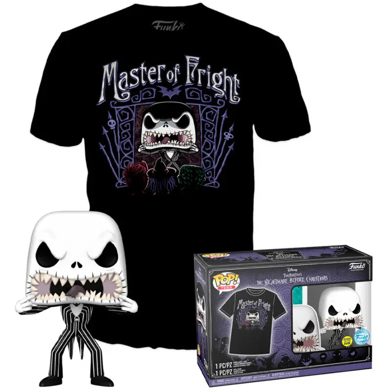 Nightmare Before Christmas Jack Skellington Funko POP figúrka & tričko box Exkluzív produktová fotografia