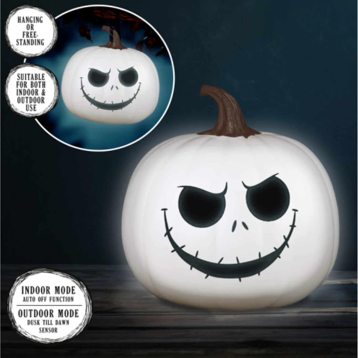 Nightmare Before Christmas Light Jack Skellington Pumpkin Lantern 20 cm produktová fotografia