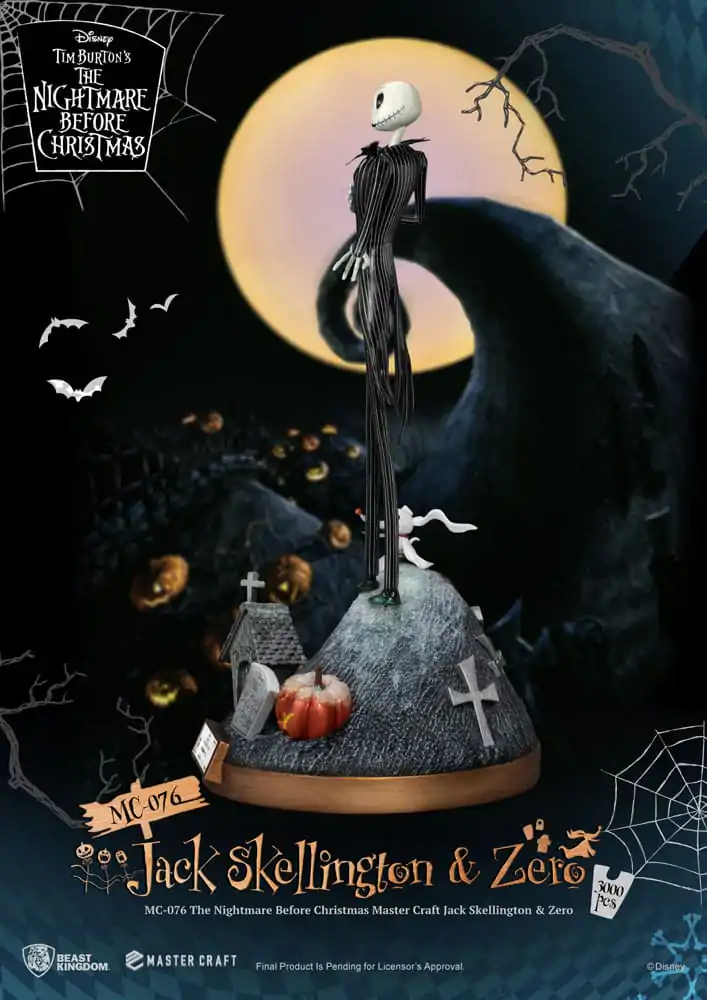 Nightmare before Christmas Master Craft Statue Jack Skellington &amp; Zero 39 cm termékfotó