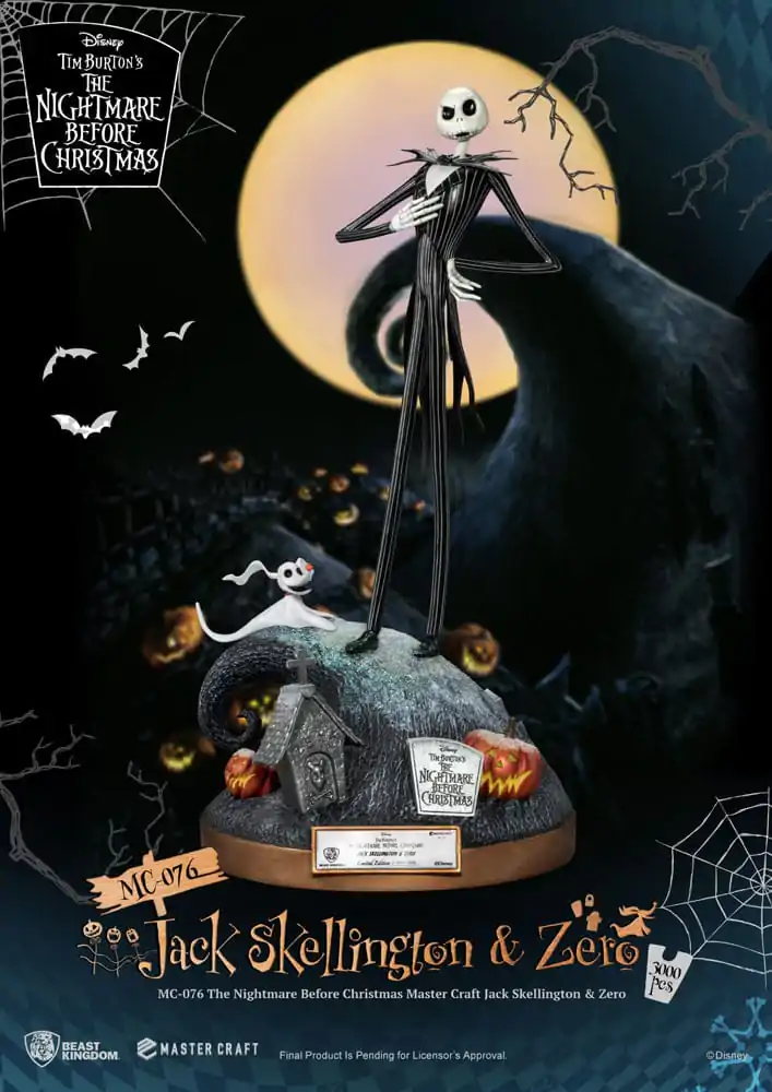 Nightmare before Christmas Master Craft Statue Jack Skellington &amp; Zero 39 cm termékfotó