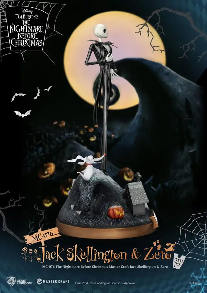 Nightmare before Christmas Master Craft Statue Jack Skellington &amp; Zero 39 cm termékfotó