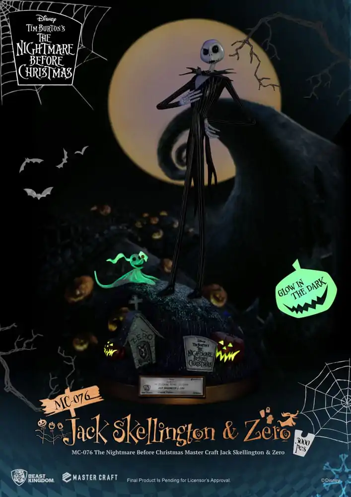 Nightmare before Christmas Master Craft Statue Jack Skellington &amp; Zero 39 cm termékfotó