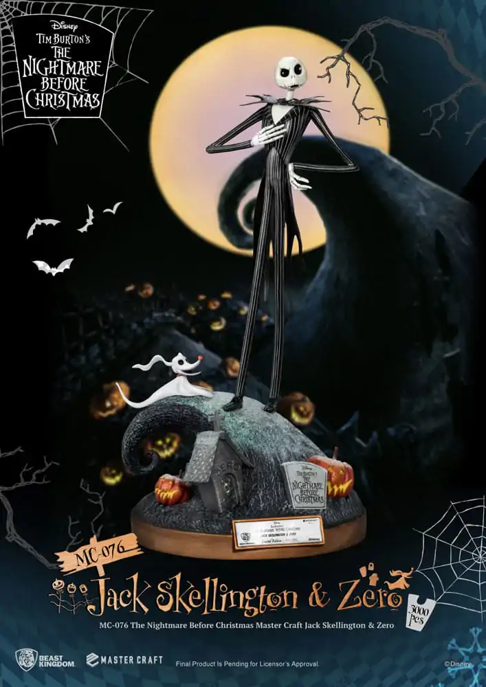 Nightmare before Christmas Master Craft Statue Jack Skellington &amp; Zero 39 cm termékfotó