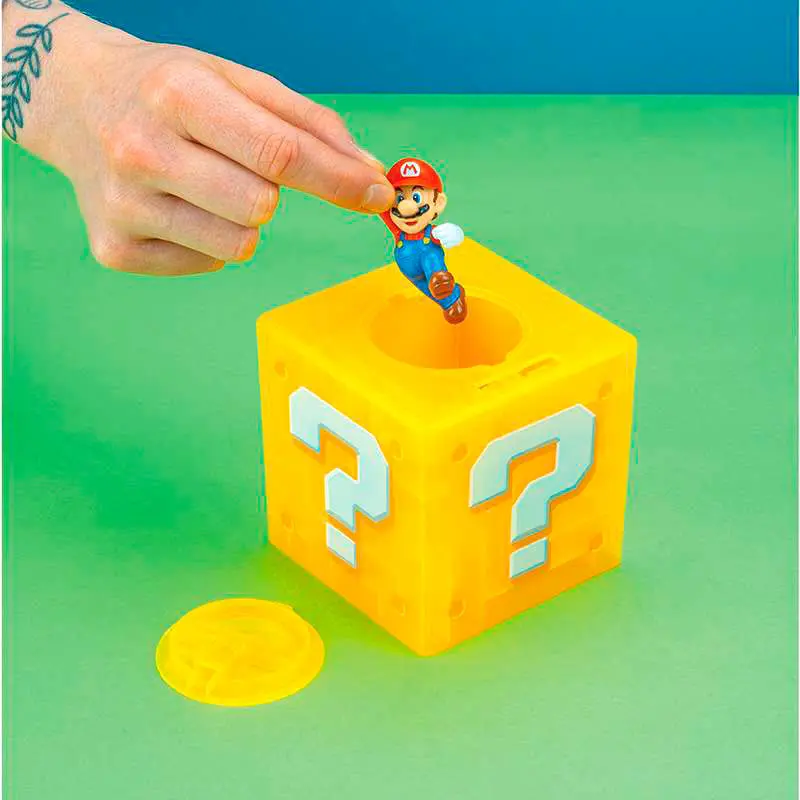 Nintendo Super Mario Bros Otáznikový blok pokladnička produktová fotografia