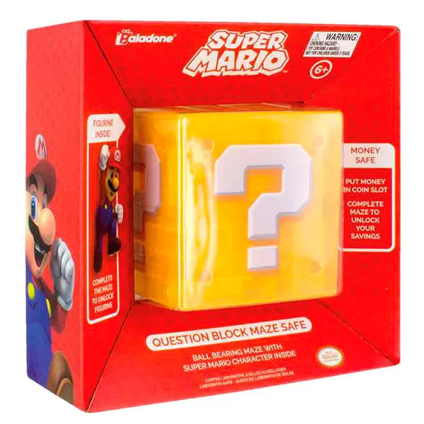 Nintendo Super Mario Bros Otáznikový blok pokladnička produktová fotografia