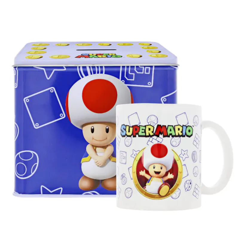 Nintendo Super Mario Bros Toad Hrnček + Pokladnička set produktová fotografia