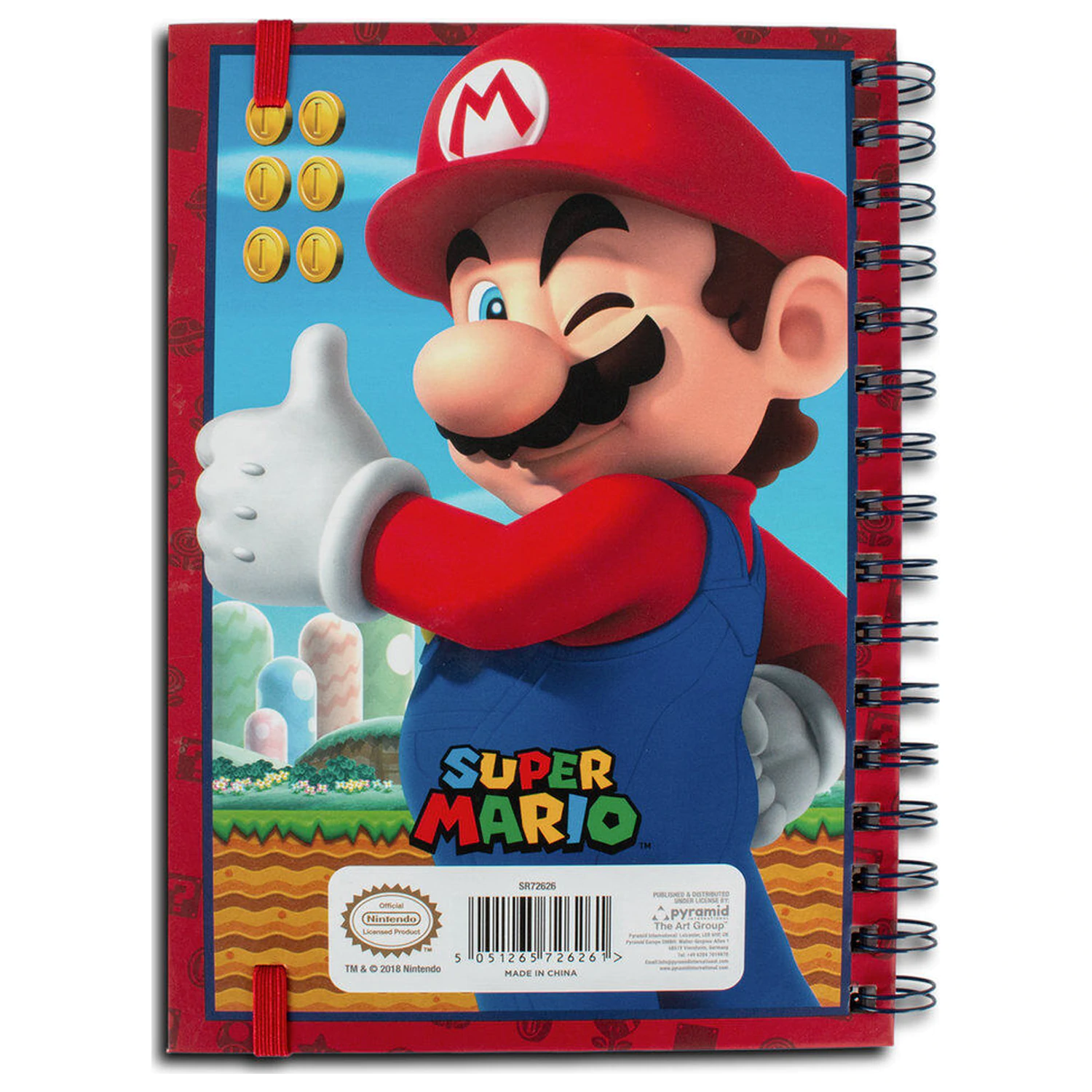Super Mario 3D špirálový zápisník A5 Mario produktová fotografia