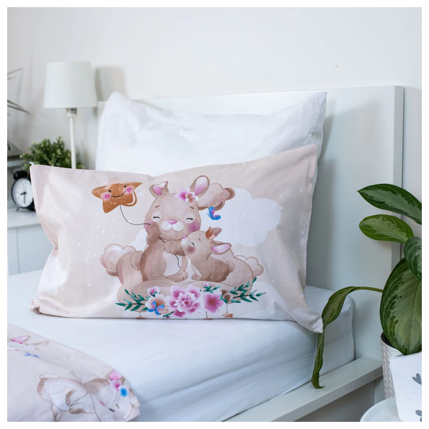 Bunny Star detská, predškolská obliečka na paplón produktová fotografia