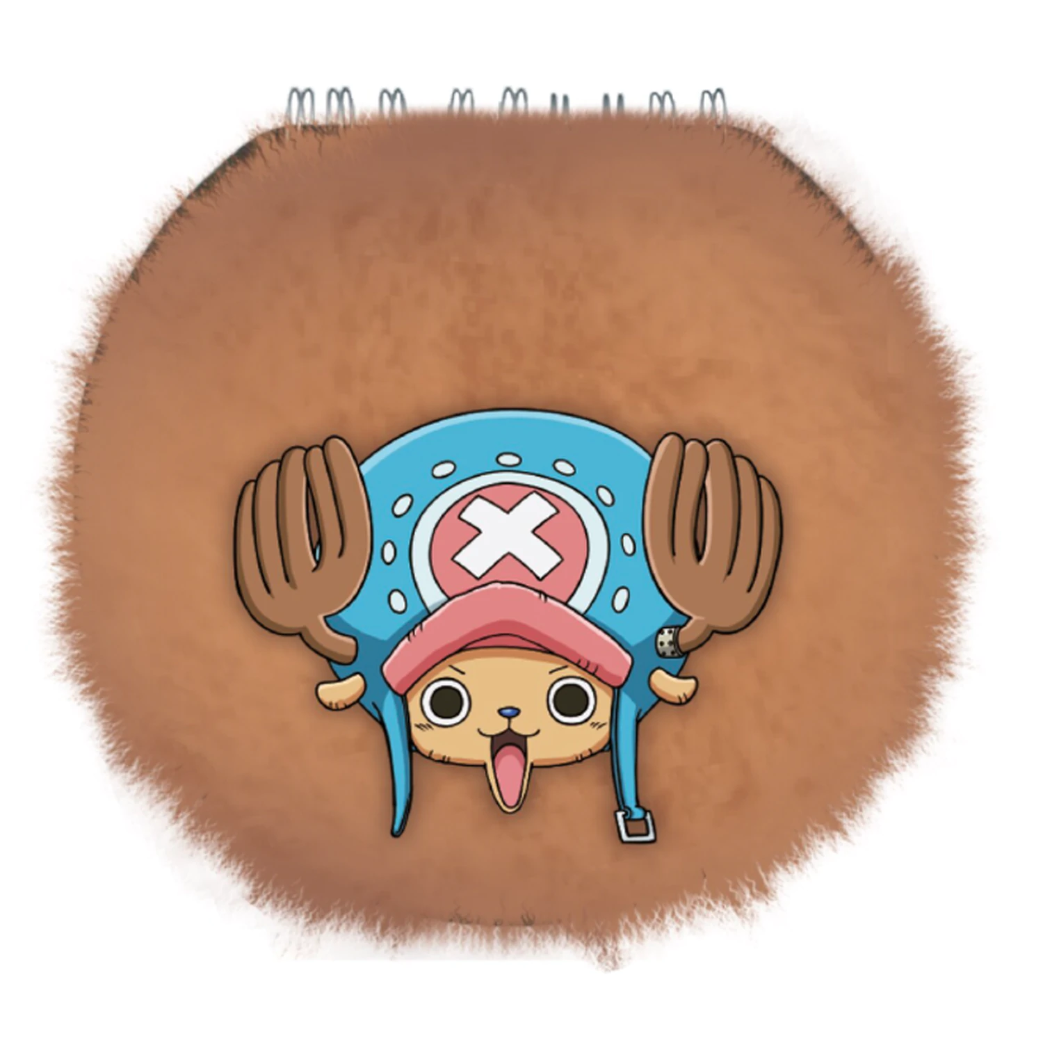 One Piece Chopper okrúhly chlpatý zápisník produktová fotografia