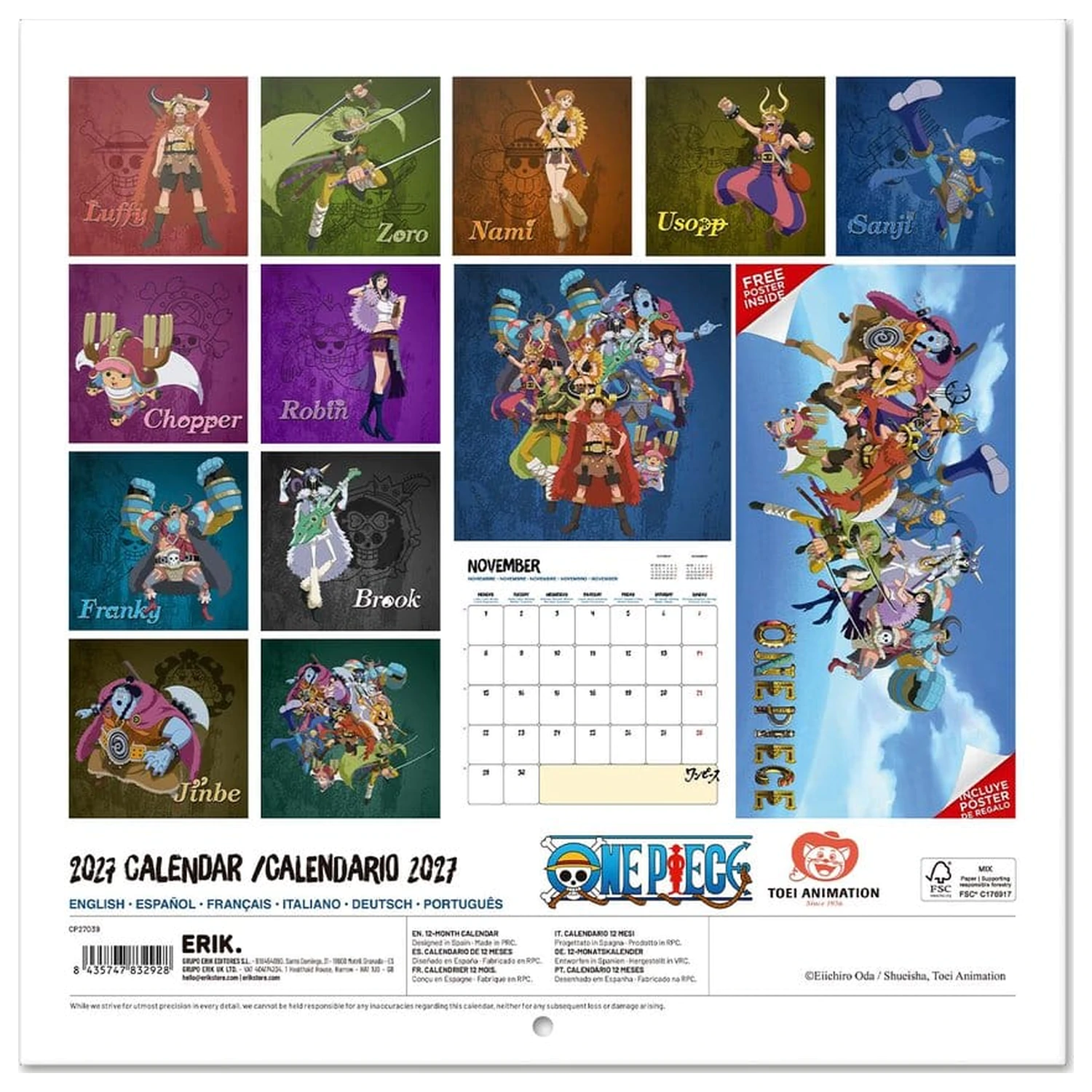 One Piece Nástenný kalendár 2027 30 x 30 cm produktová fotografia