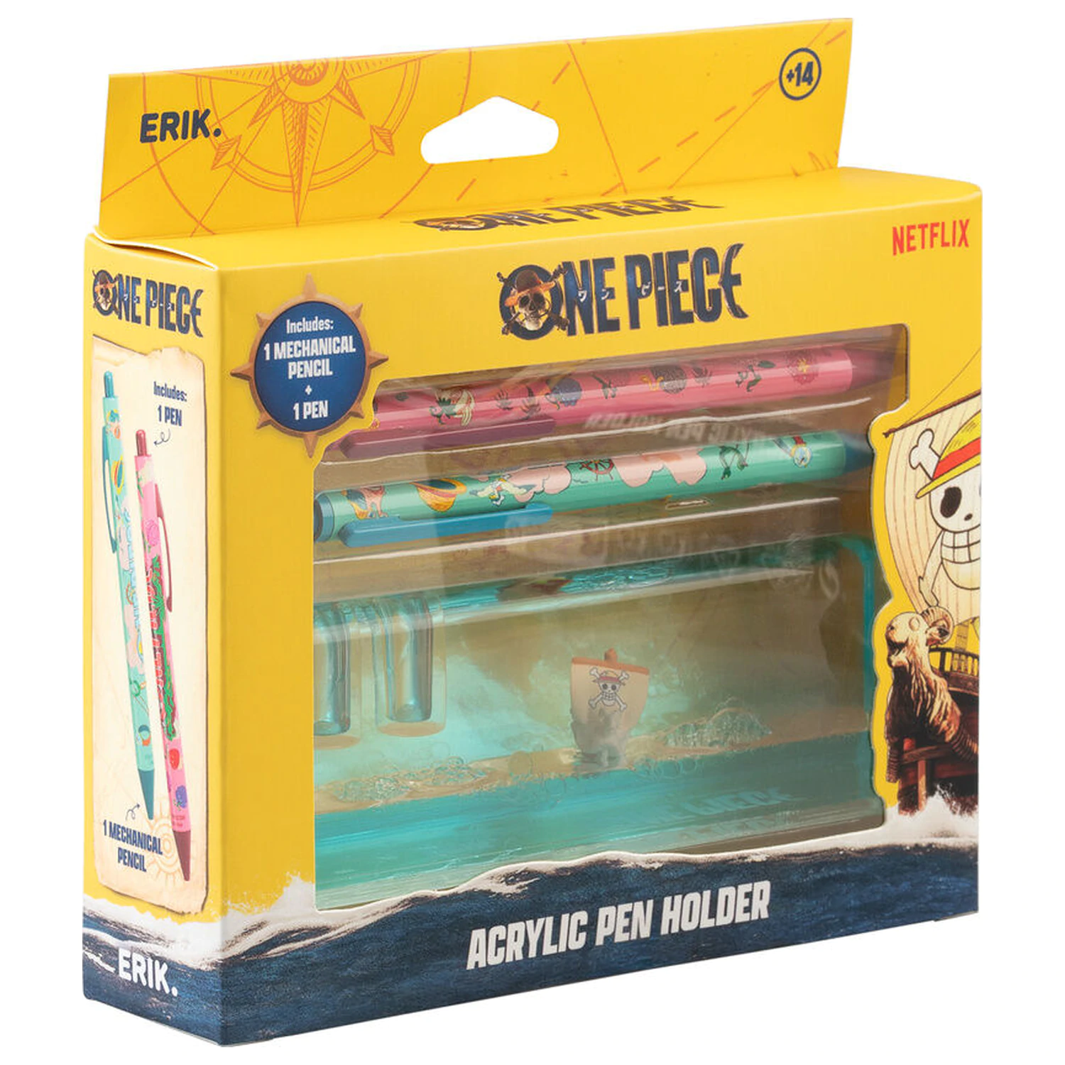One Piece Going Merry súprava ceruziek, pera a akrylového stojana produktová fotografia
