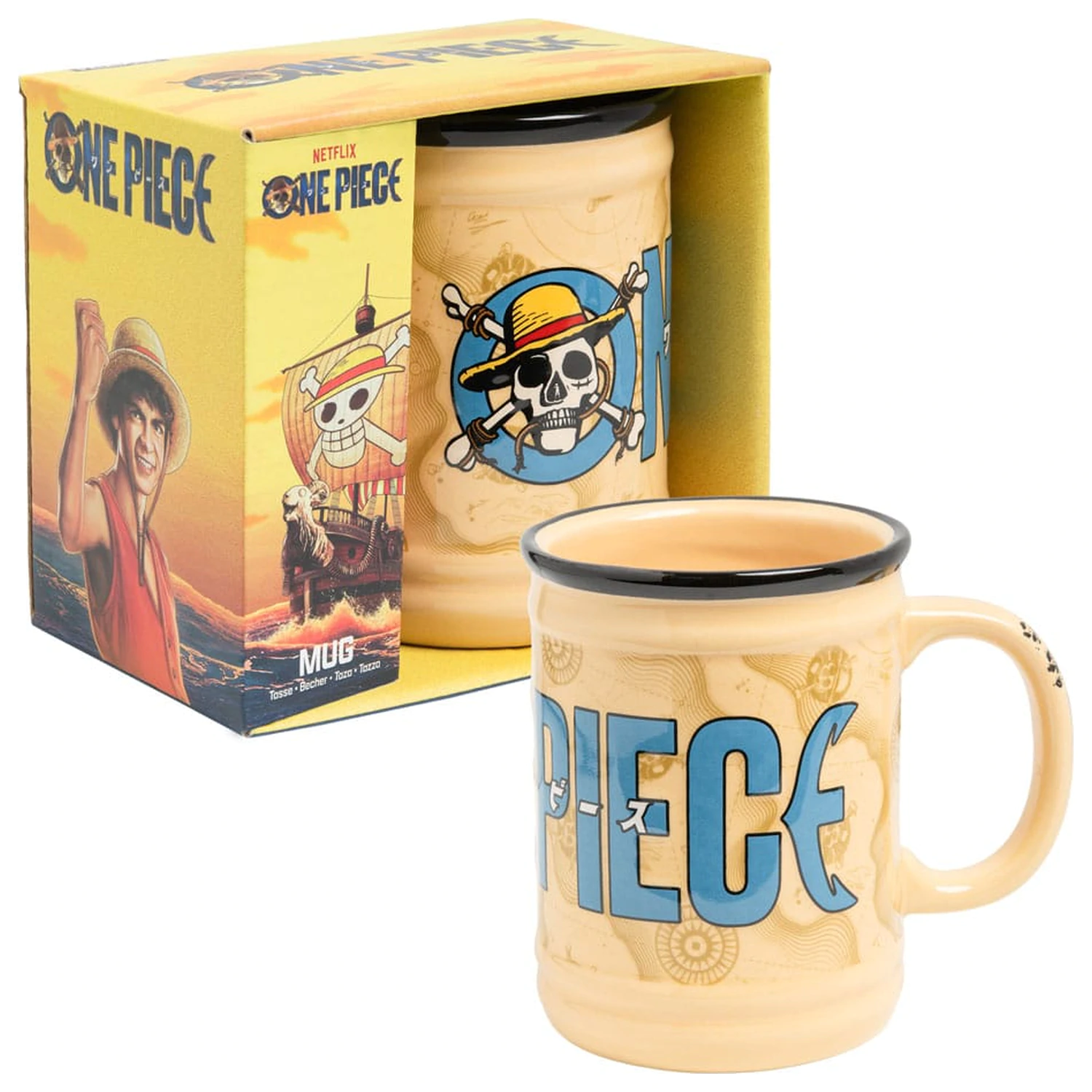 Hrnček v tvare One Piece Jolly Roger produktová fotografia