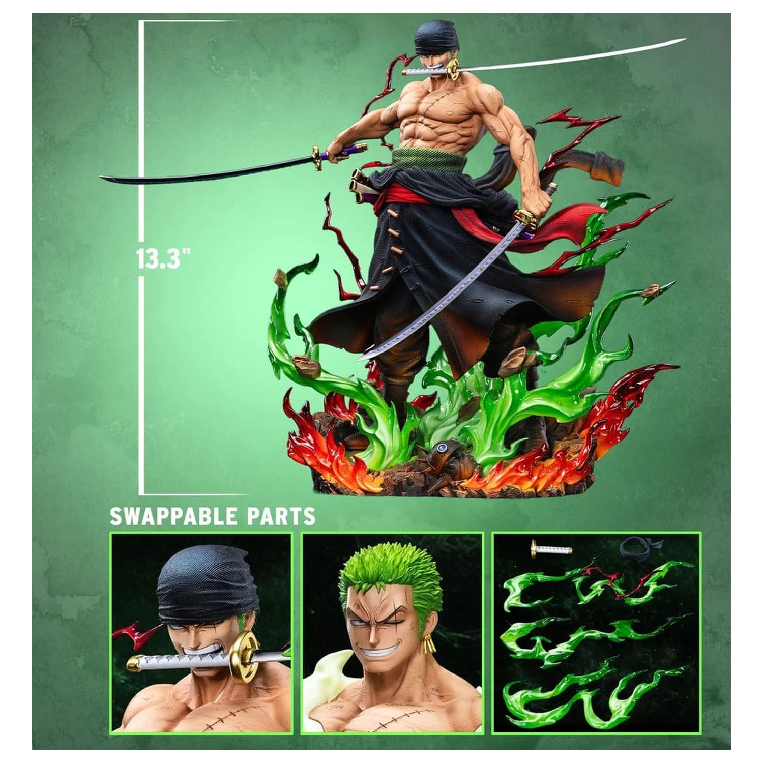 One Piece Legendary Straw Hat Crew Series Socha Roronoa Zoro (Premium Version) 34 cm produktová fotografia