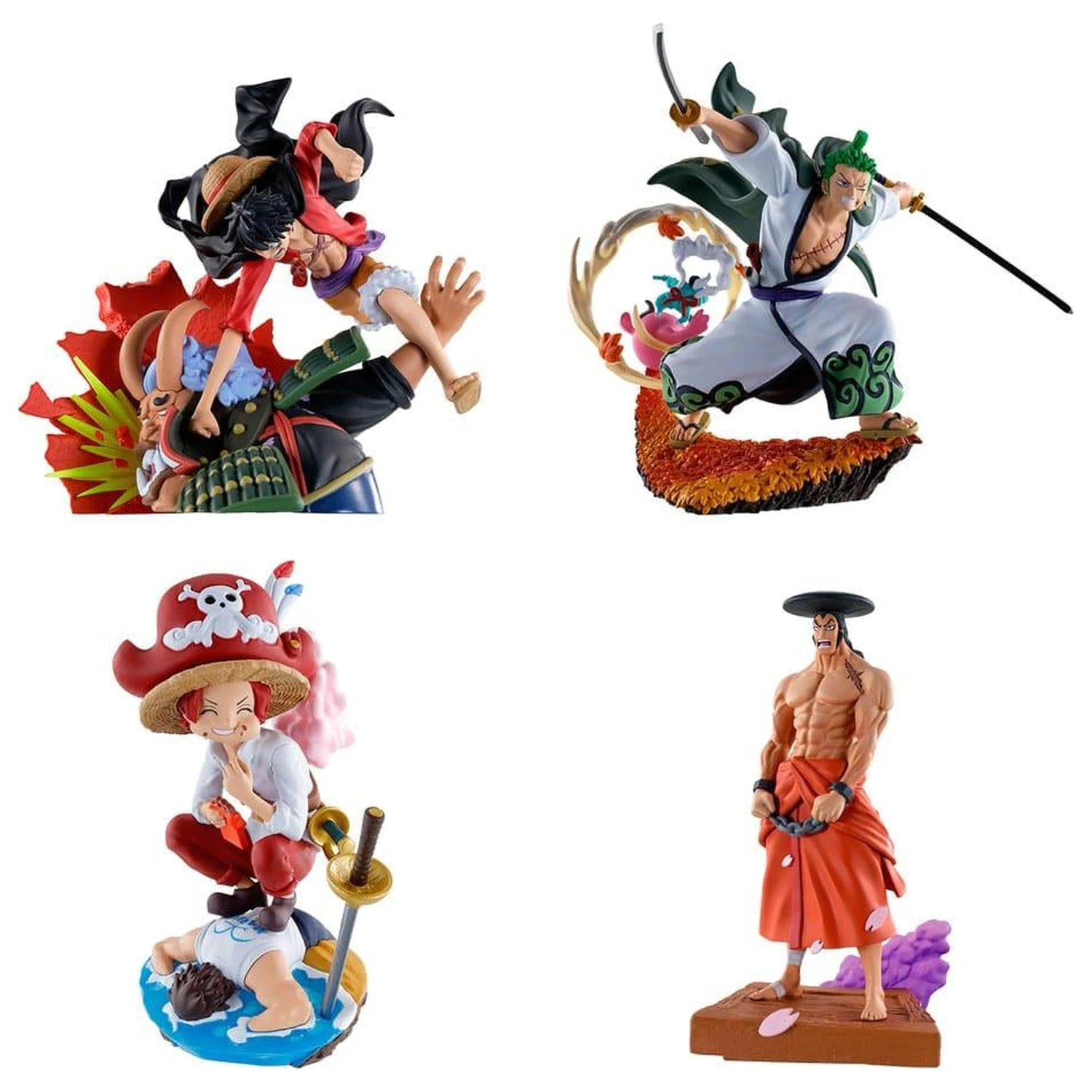 One Piece Logbox Re Birth Wano Kuni 4 Súprava sôch Petitrama 9 cm produktová fotografia