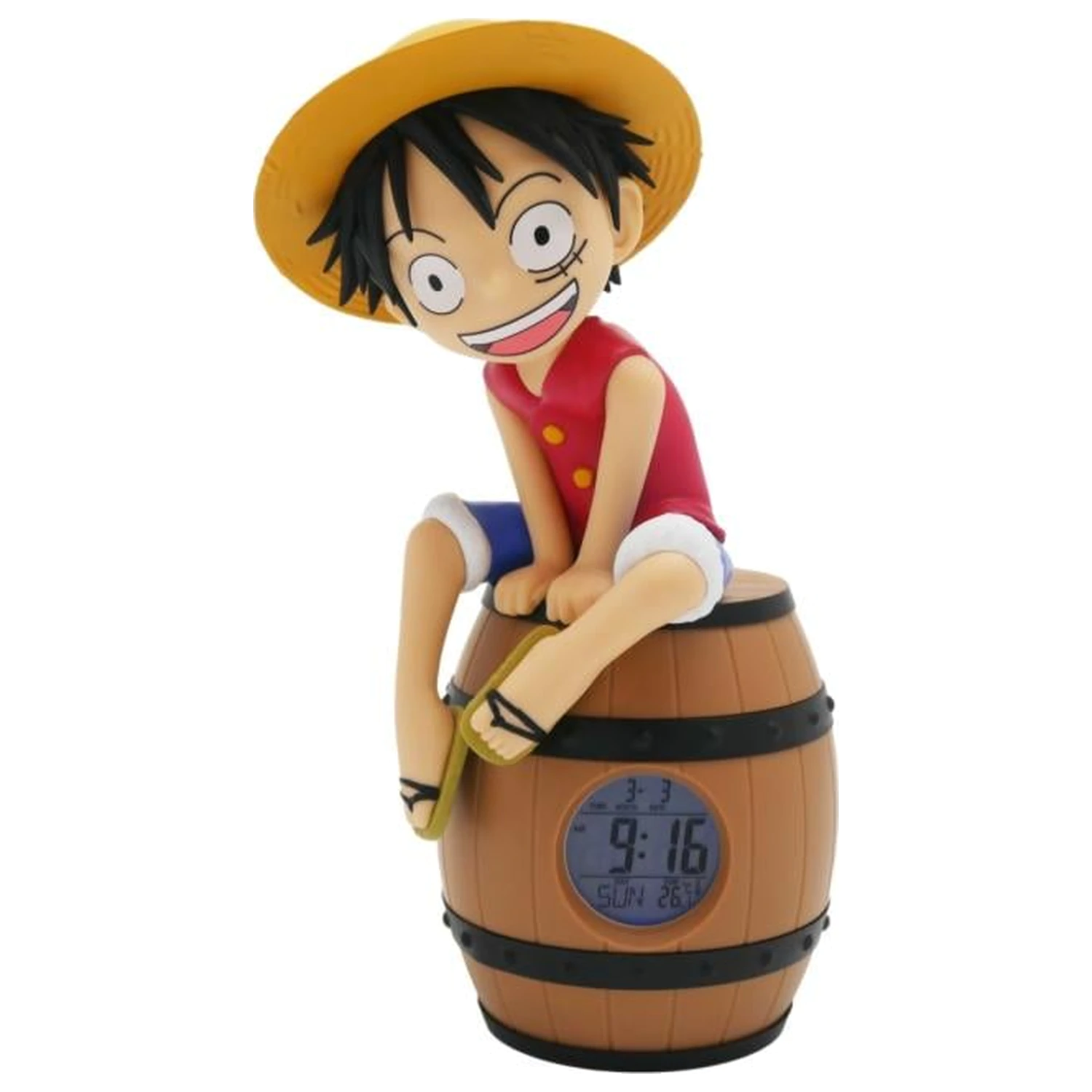 ONE PIECE Luffy na sude LED svietiaci budík 28 cm produktová fotografia
