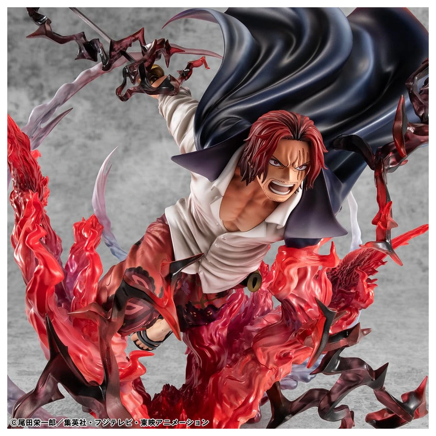 One Piece P.O.P SA-MAXIMUM PVC socha Leader of Red Hair Pirates Red-Haired Shanks Kamusari 25 cm produktová fotografia