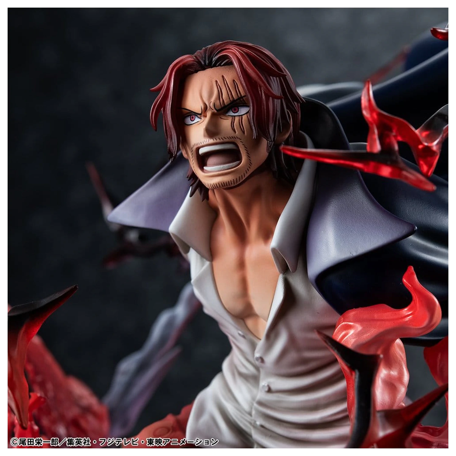 One Piece P.O.P SA-MAXIMUM PVC socha Leader of Red Hair Pirates Red-Haired Shanks Kamusari 25 cm produktová fotografia