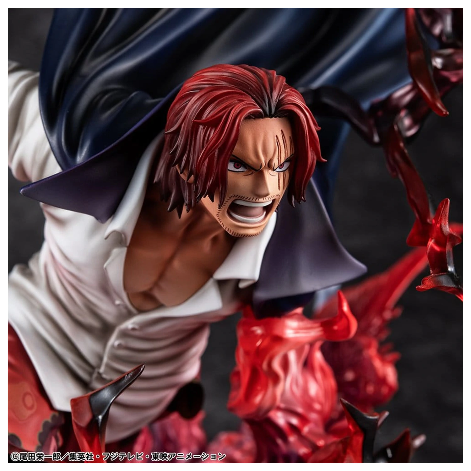 One Piece P.O.P SA-MAXIMUM PVC socha Leader of Red Hair Pirates Red-Haired Shanks Kamusari 25 cm produktová fotografia