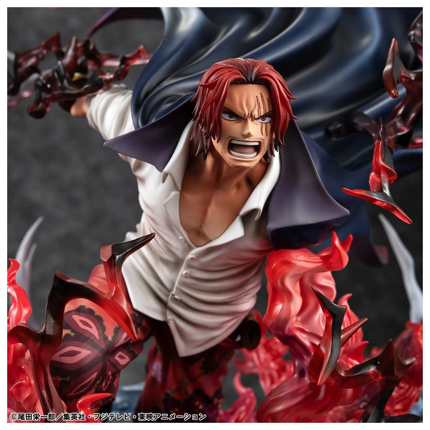 One Piece P.O.P SA-MAXIMUM PVC socha Leader of Red Hair Pirates Red-Haired Shanks Kamusari 25 cm produktová fotografia