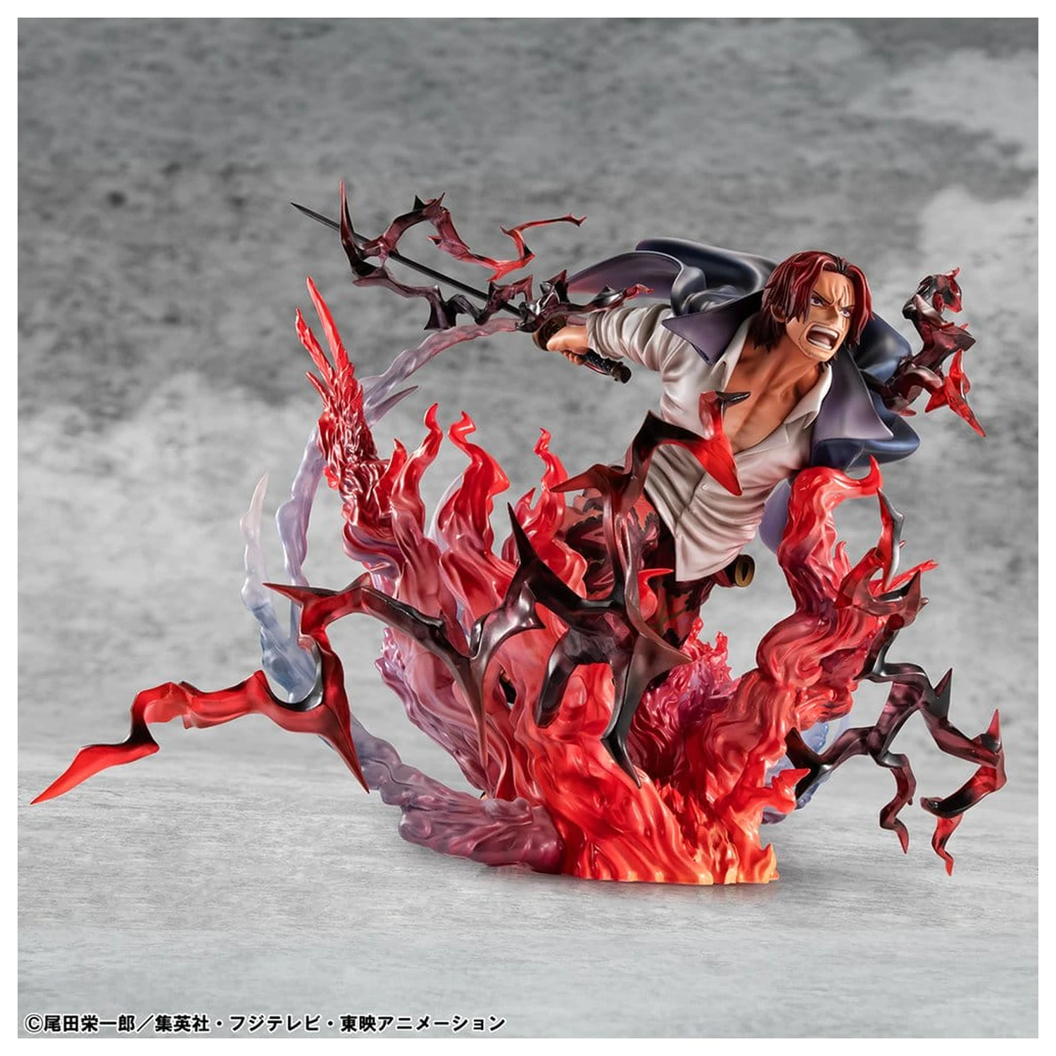 One Piece P.O.P SA-MAXIMUM PVC socha Leader of Red Hair Pirates Red-Haired Shanks Kamusari 25 cm produktová fotografia