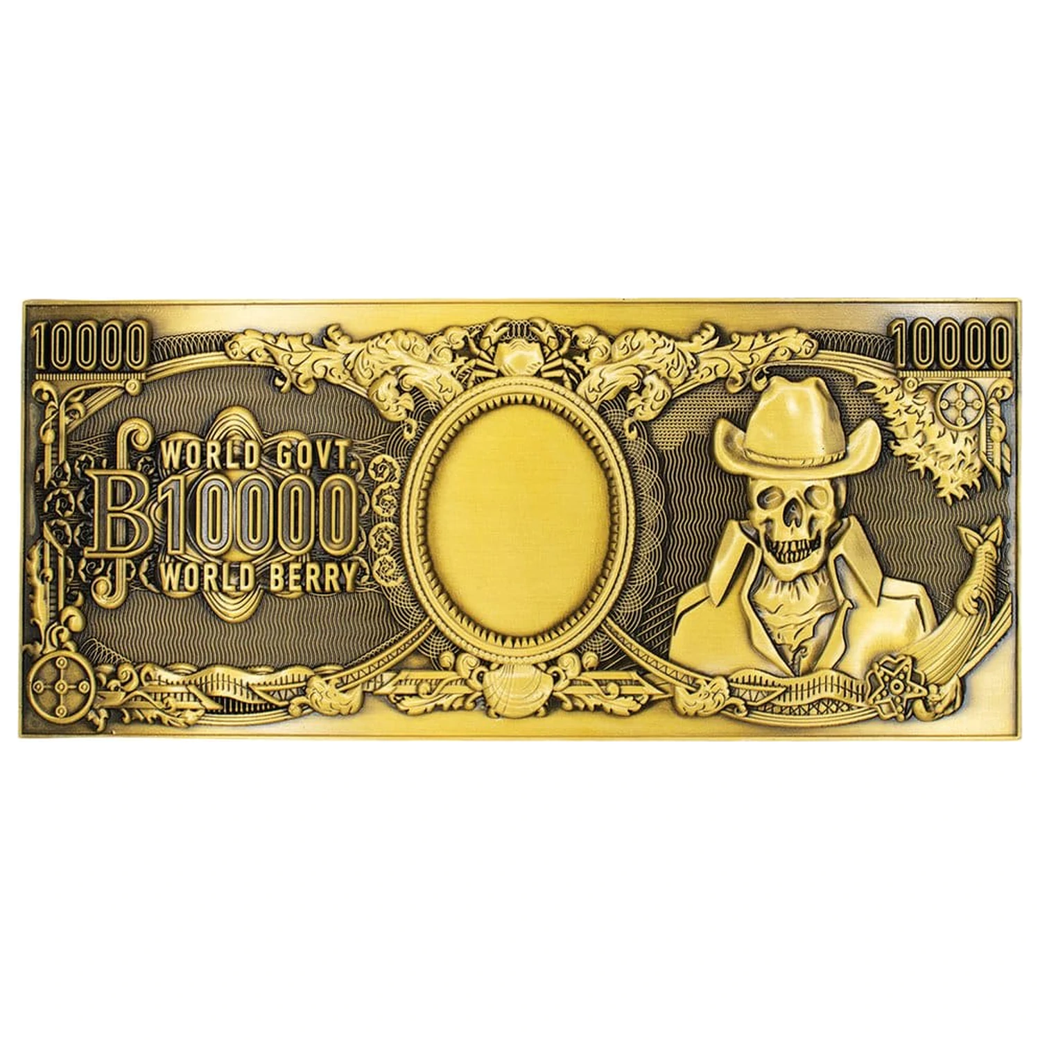 One Piece replika 10,000 World Berry kovová bankovka 6 x 15 cm produktová fotografia