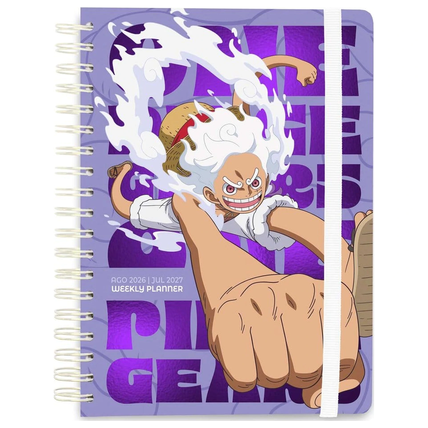 One Piece školský diár týždenný plánovač 2026/2027 Gear 5 A5 produktová fotografia