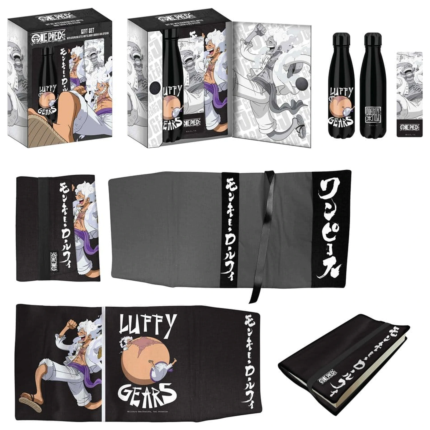 One Piece Steel fľaša, nálepka, súprava darčekov na obal knihy Luffy Gears produktová fotografia