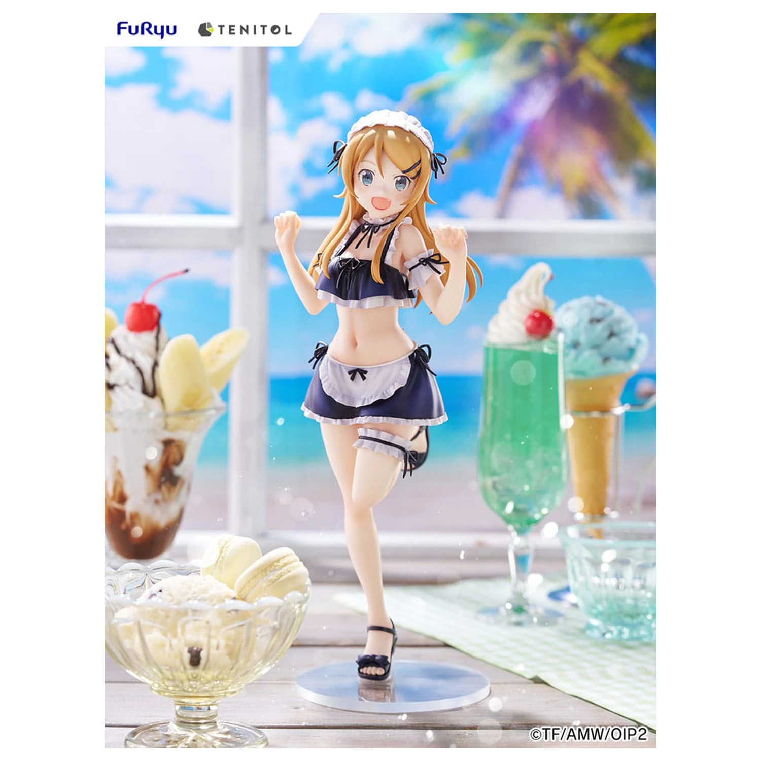 Ore no Imouto ga Konna ni Kawaii Wake ga Nai. Tenitol Tall PVC Socha Kousaka Kirino swimsuits maid Ver. 30 cm produktová fotografia