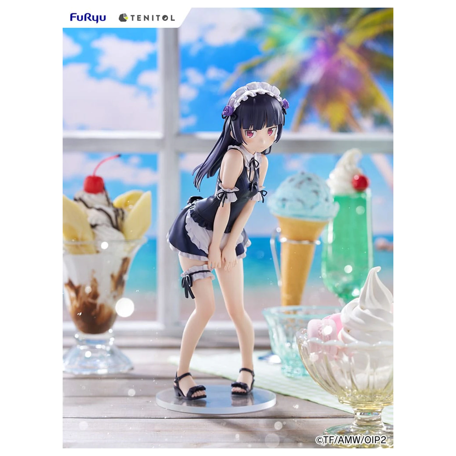 Ore no Imouto ga Konna ni Kawaii Wake ga Nai. Tenitol Tall PVC Socha Kuroneko swimsuits maid Ver. 27 cm produktová fotografia