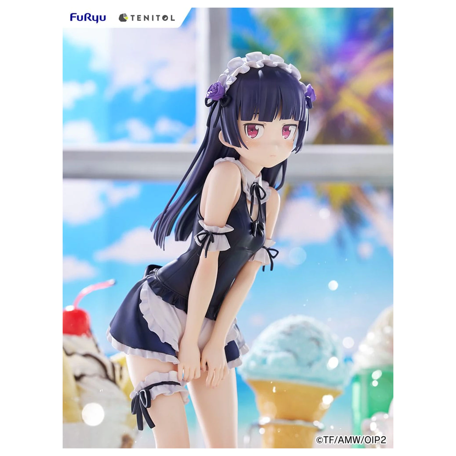 Ore no Imouto ga Konna ni Kawaii Wake ga Nai. Tenitol Tall PVC Socha Kuroneko swimsuits maid Ver. 27 cm produktová fotografia