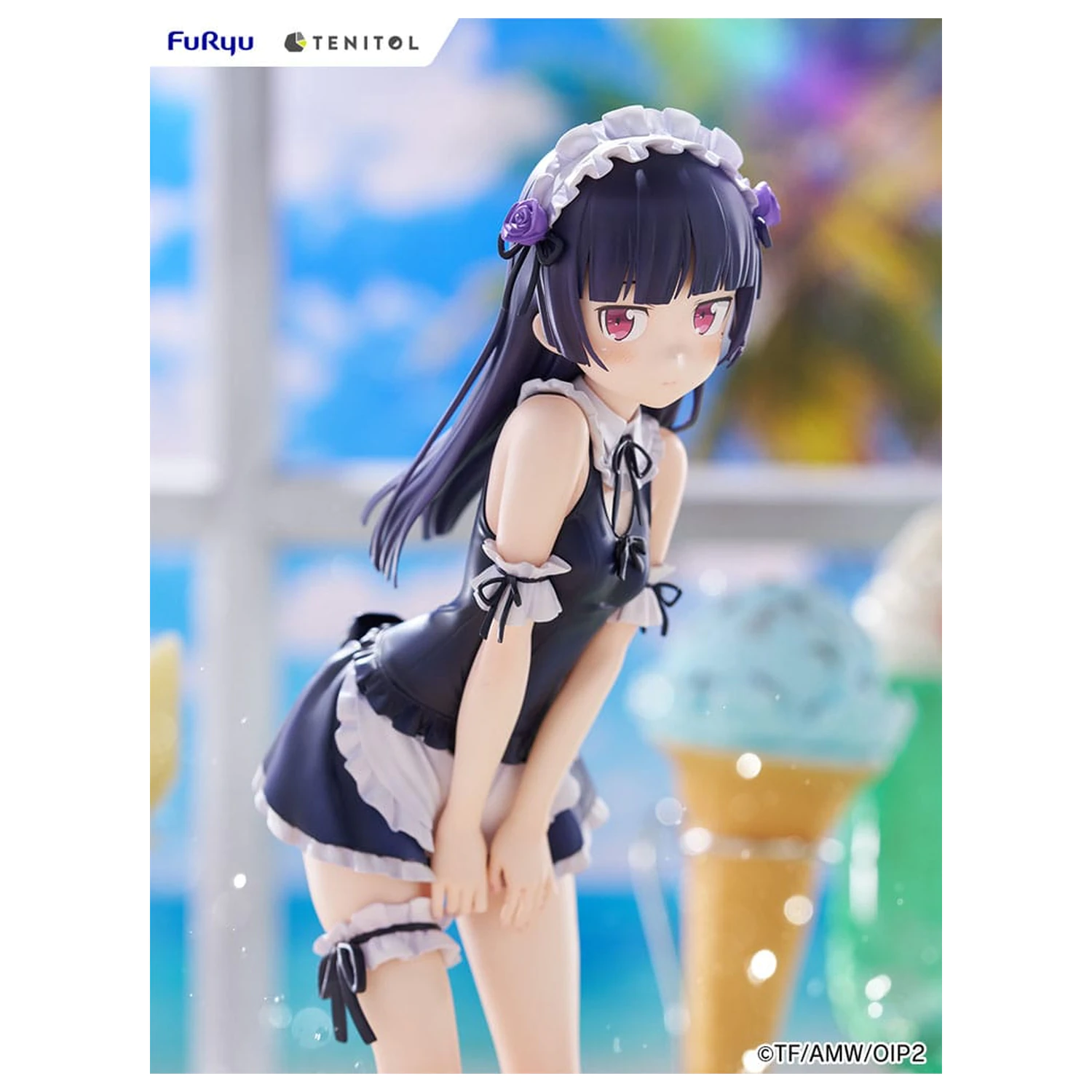Ore no Imouto ga Konna ni Kawaii Wake ga Nai. Tenitol Tall PVC Socha Kuroneko swimsuits maid Ver. 27 cm produktová fotografia