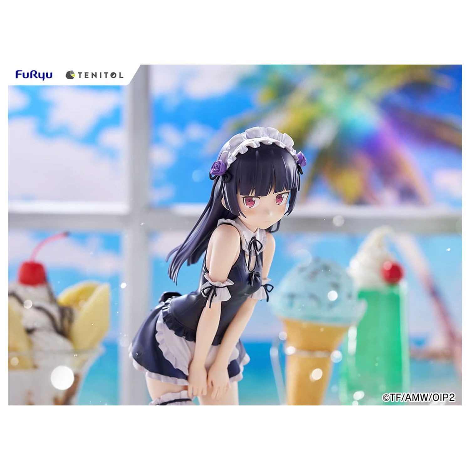 Ore no Imouto ga Konna ni Kawaii Wake ga Nai. Tenitol Tall PVC Socha Kuroneko swimsuits maid Ver. 27 cm produktová fotografia