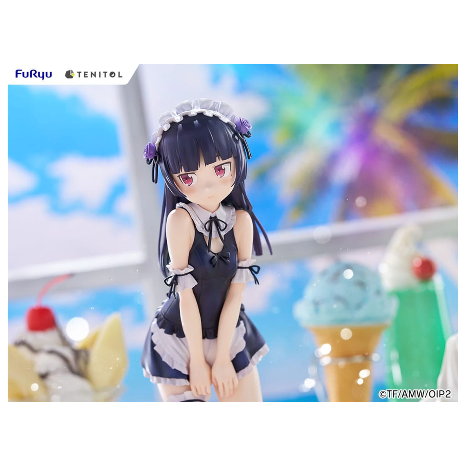 Ore no Imouto ga Konna ni Kawaii Wake ga Nai. Tenitol Tall PVC Socha Kuroneko swimsuits maid Ver. 27 cm produktová fotografia
