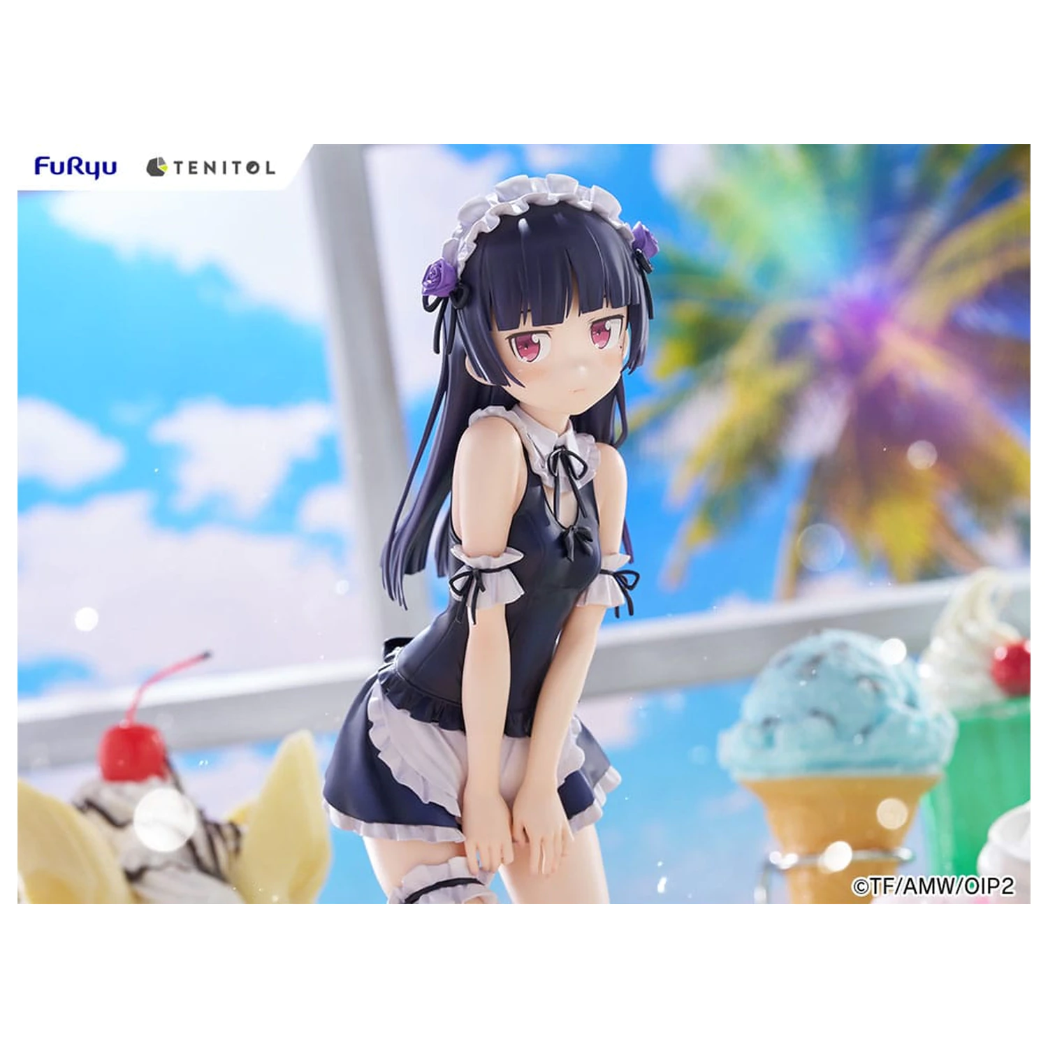 Ore no Imouto ga Konna ni Kawaii Wake ga Nai. Tenitol Tall PVC Socha Kuroneko swimsuits maid Ver. 27 cm produktová fotografia
