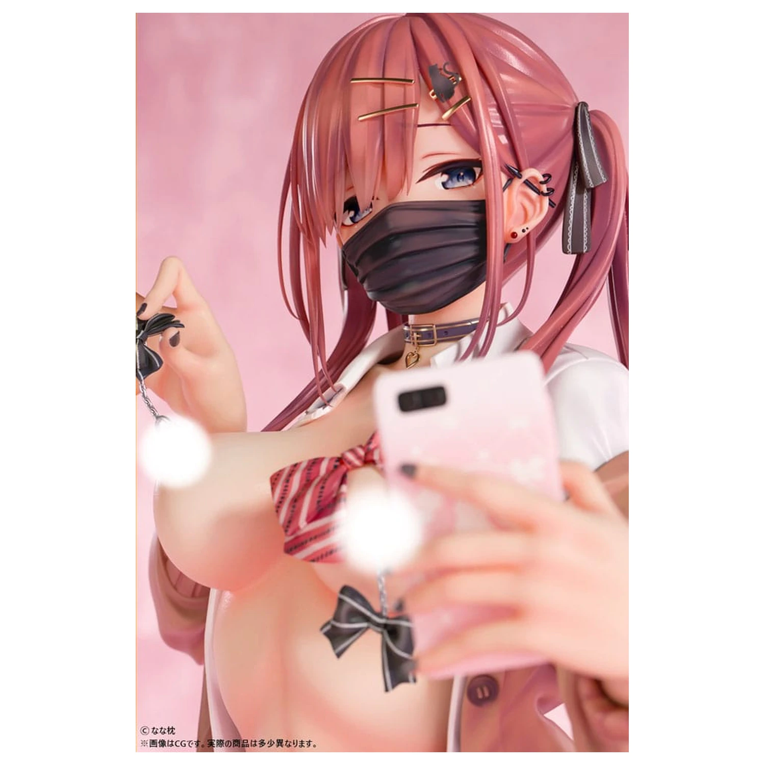 Originálna postava socha 1/5 Red-Haired Gyaru-Chan Mask Ver. Ilustrácia od Nanamakura 29 cm produktová fotografia