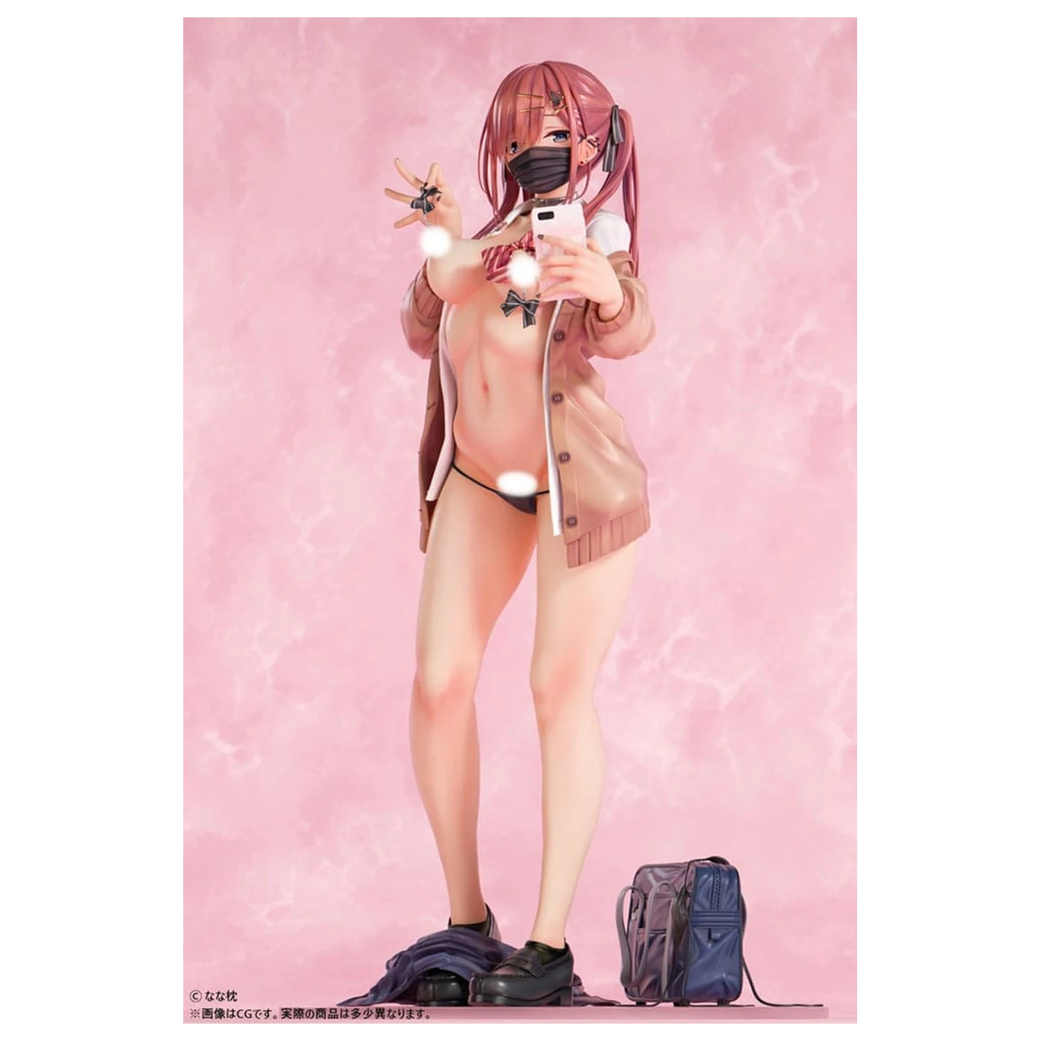 Originálna postava socha 1/5 Red-Haired Gyaru-Chan Mask Ver. Ilustrácia od Nanamakura 29 cm produktová fotografia