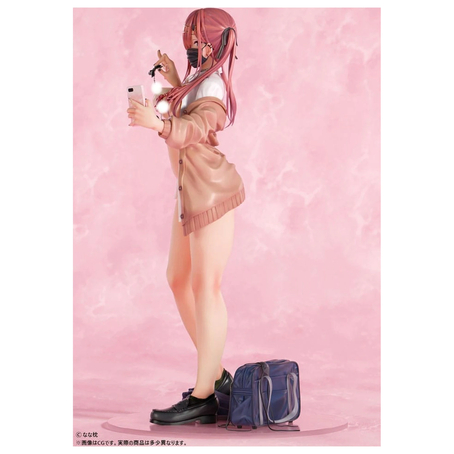 Originálna postava socha 1/5 Red-Haired Gyaru-Chan Mask Ver. Ilustrácia od Nanamakura 29 cm produktová fotografia