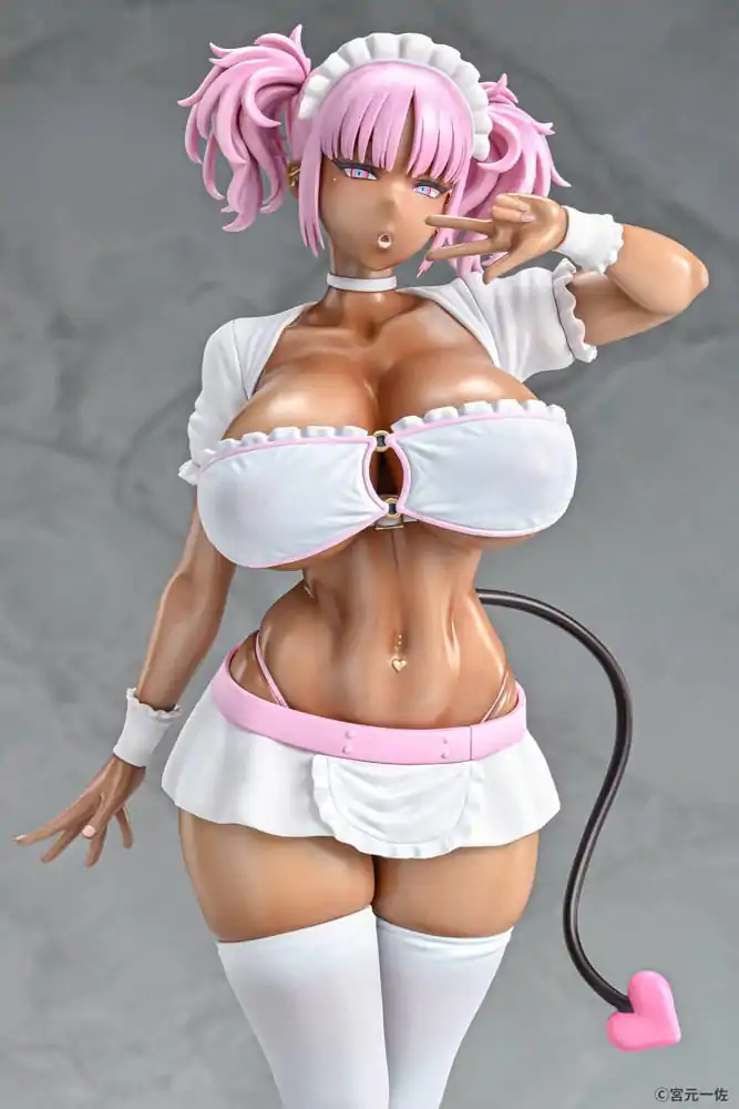 Original Character Statue 1/6 Black Gal Maid Succubus Cocoa Pink Ver. 30 cm termékfotó