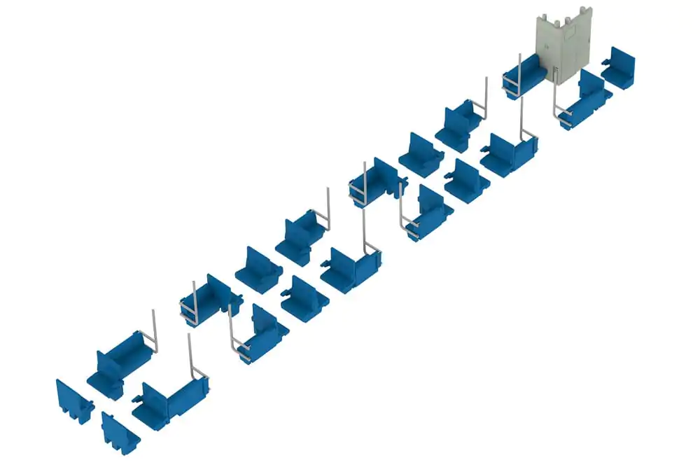 Original Character 1/80 Plastiková modelová stavebnica 1/80 Semi-cross sada interiéru sedadiel A (modrá) 4 cm produktová fotografia