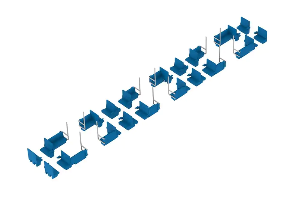 Original Character 1/80 Plastiková modelová stavebnica 1/80 Semi-cross sada interiéru sedadiel A (modrá) 4 cm produktová fotografia