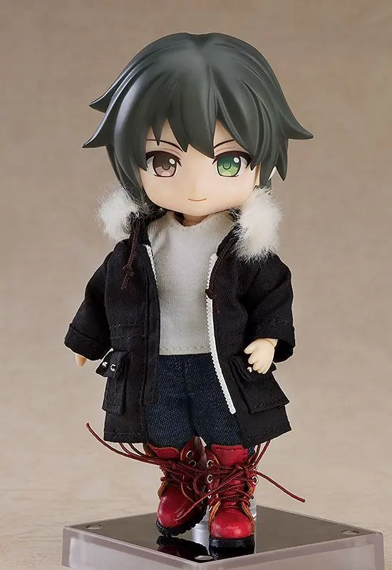 Original Character Parts for Nendoroid Doll Figures Warm Clothing Set: Boots &amp; Mod Coat (Black) termékfotó